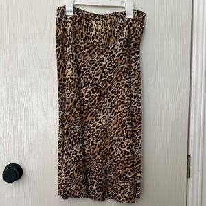 Leopard Print Midi Skirt